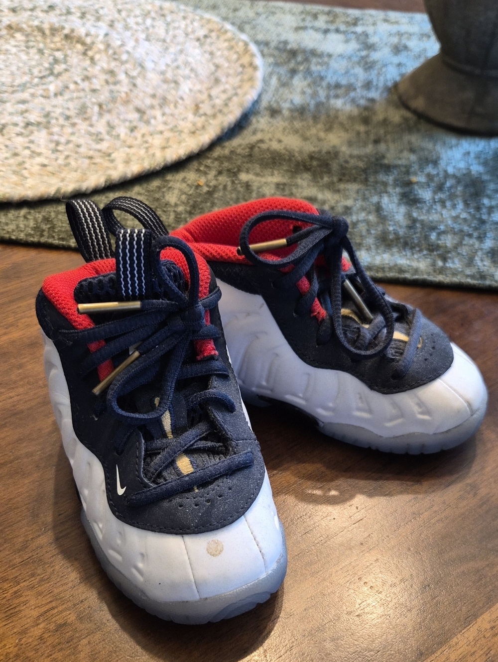 Nike Kids Navy, Red and White Lace-Up Sneakers